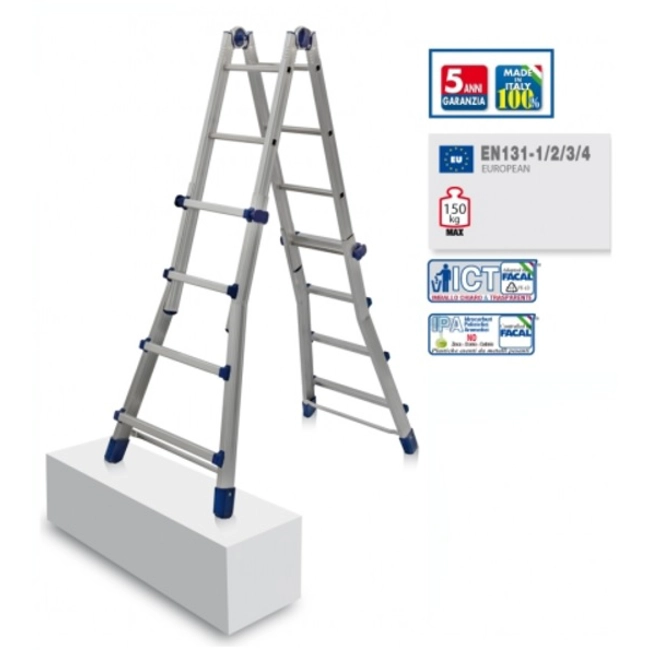 Vendita online Scala multiposizioni 4+4 gradini modello Briko Blu